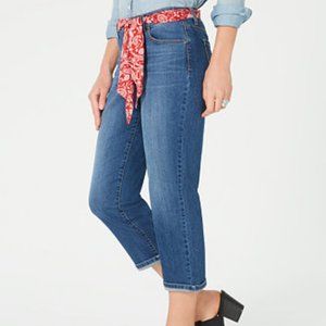 Style & Co Petite Scarf-Belt Cuffed Capri Jeans 4P